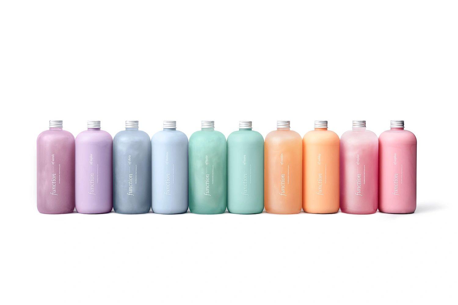 Professional haircare products arranged for salon service